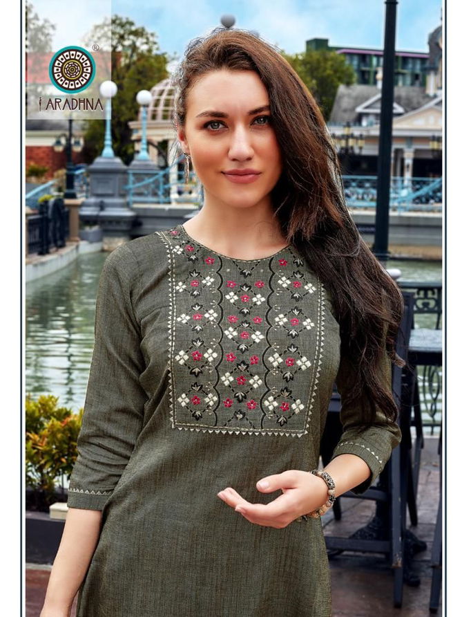 Aradhna Sitara Vol 1 Ethnic Wear Wholesale Cotton Embroidery Kurtis Catalog
